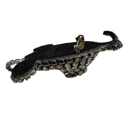 VINTAGE FLAPPER ART DECO CRYSTAL RHINESTONE BROOCH - Picture 9 of 16